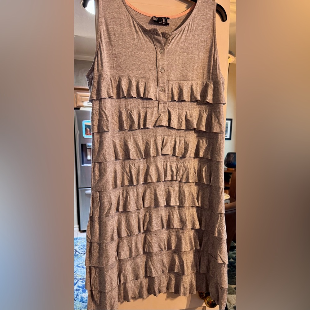 Elegant Gray Ruffle Mini Dress